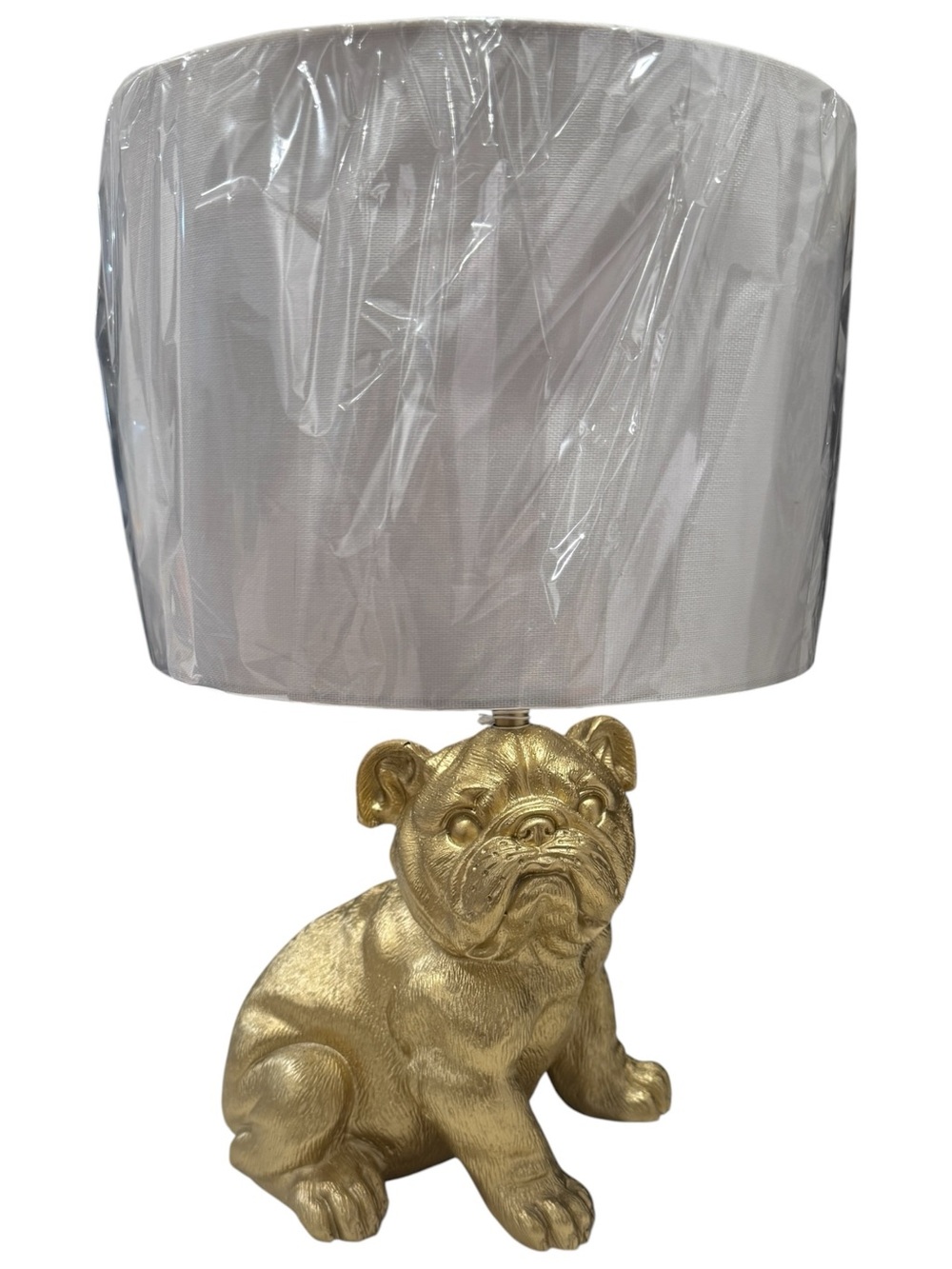 Novogratz NEW English Whimsical Bulldog Gold Decorative Resin Dog Table Lamp